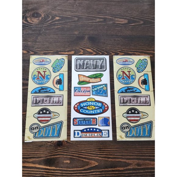 Scrapbooking Stickers Lot NAVY Armed Forces Patriotic New Vintage Retired #22 - Picture 1 of 6